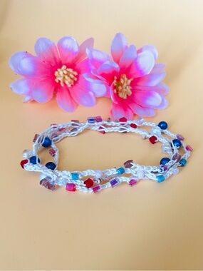 Colorful Beaded crochet Bracelet